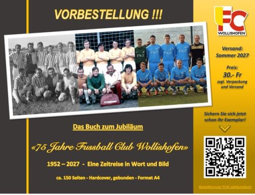 75 Jahre FC Wollishofen — Jetzt das Jubiläumsbuch vorbestellen
